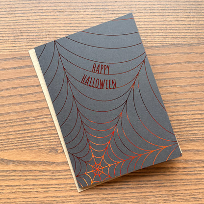 Happy Halloween Spider Web Foil Greeting Card
