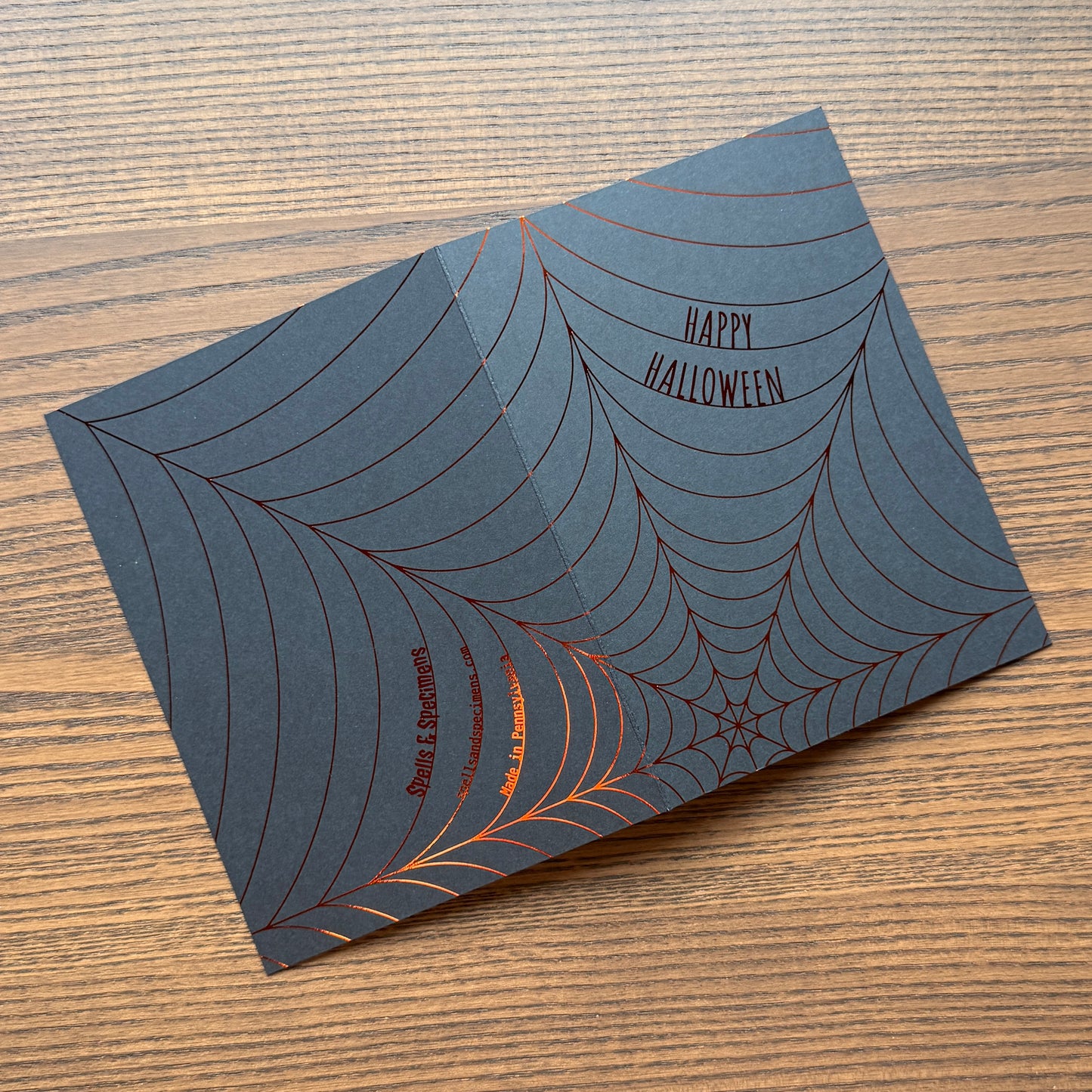 Happy Halloween Spider Web Foil Greeting Card
