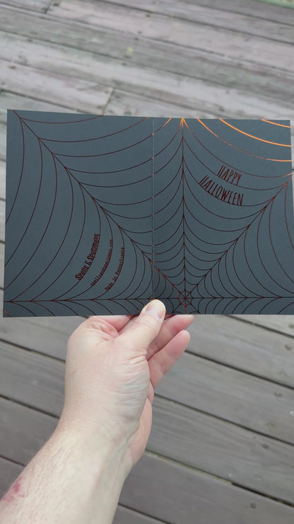 Happy Halloween Spider Web Foil Greeting Card